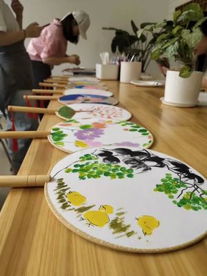 古木夕羊 | 儿童亲子团扇绘画